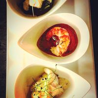 Dreierlei Vorspeise mit Fisch Meeresfr&uuml;chten und P&uuml;rees1